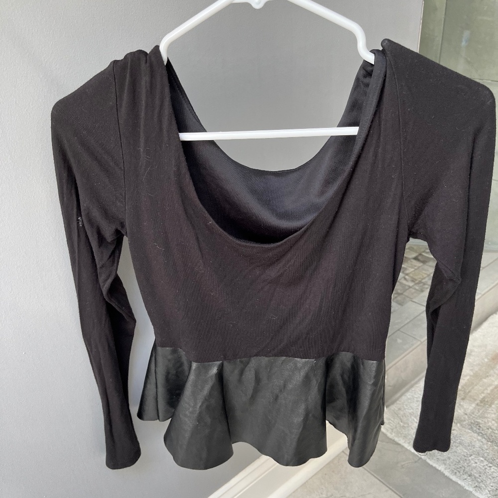 Black peplum top
